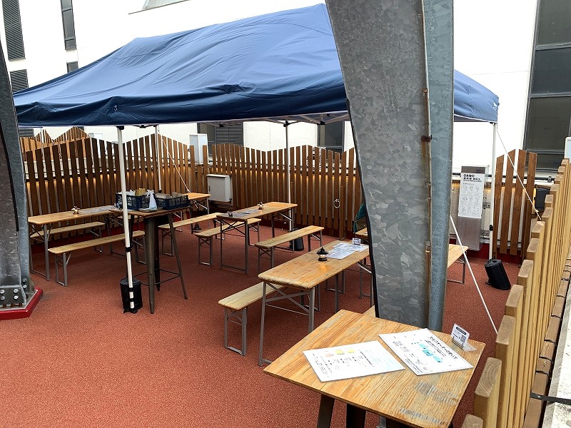 タップルームビアコタンのテラス席