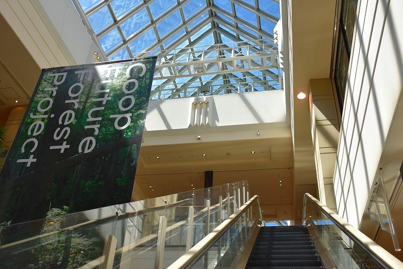 エスカレータ下から見上げた大丸札幌店８階レストラン街