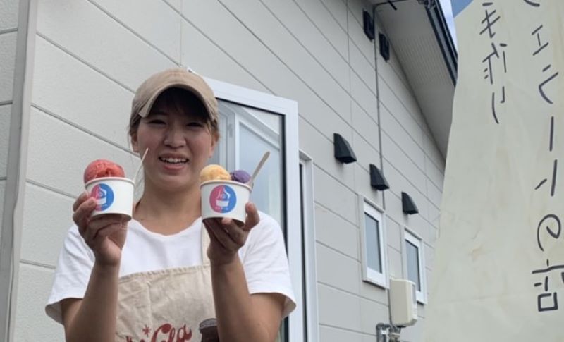 いで湯の里のジェラート＊虎杖浜　両親経営の温泉に作間さん開店＊トマト、焼とうきび…旬の食材ふんだん＊「ここだけの味 入浴客に」