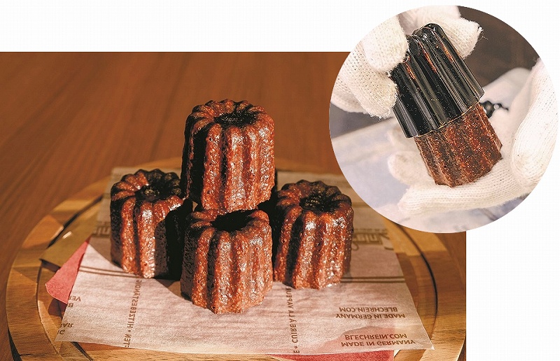 長年の経験が生きたレシピで手作りする「ル・ポワンドール」のカヌレ (250円)