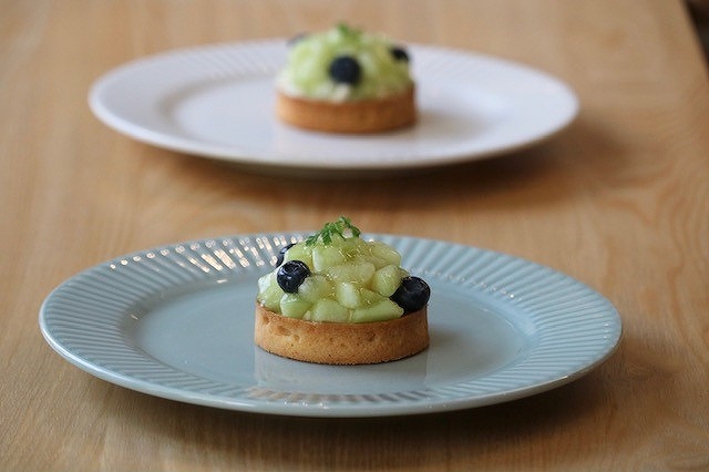 メロンとブルーベリーのタルト