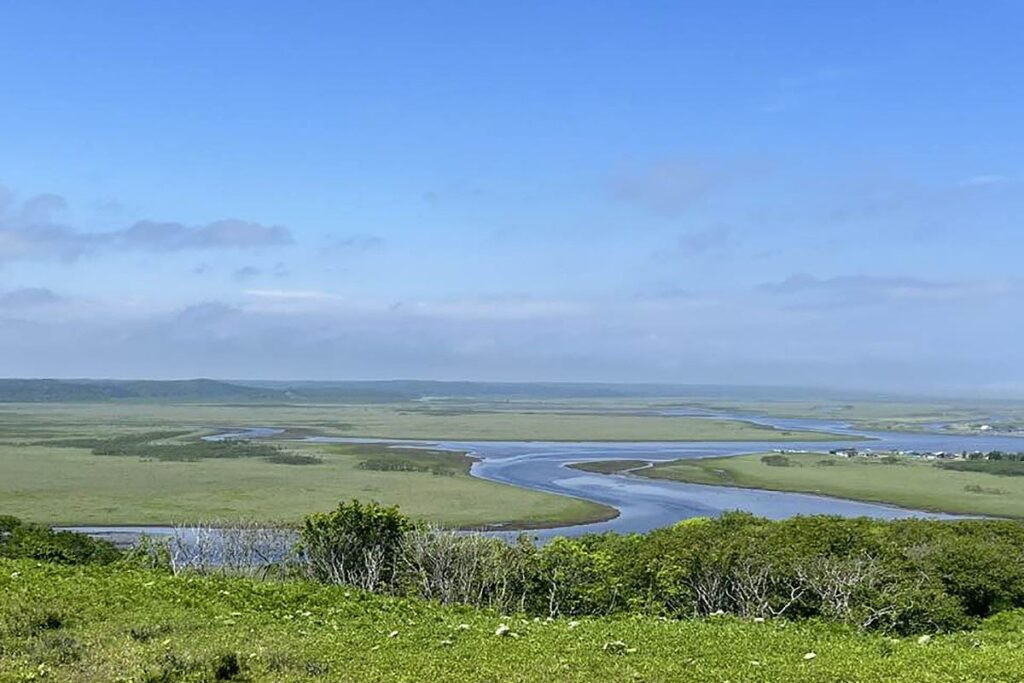 琵琶瀬展望台から臨む広大な霧多布湿原