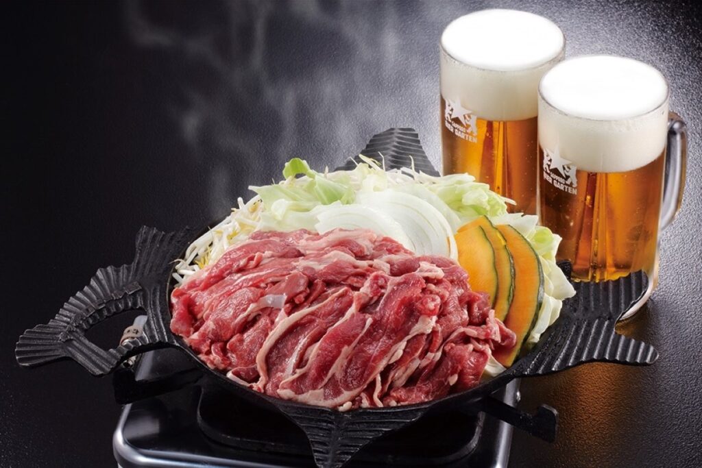 不動の人気のジンギスカンとビール
