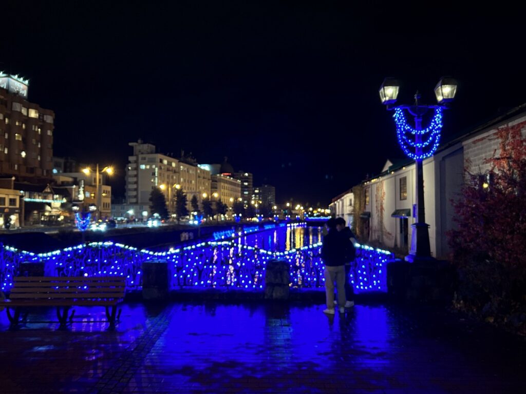 運河の水面に映る光