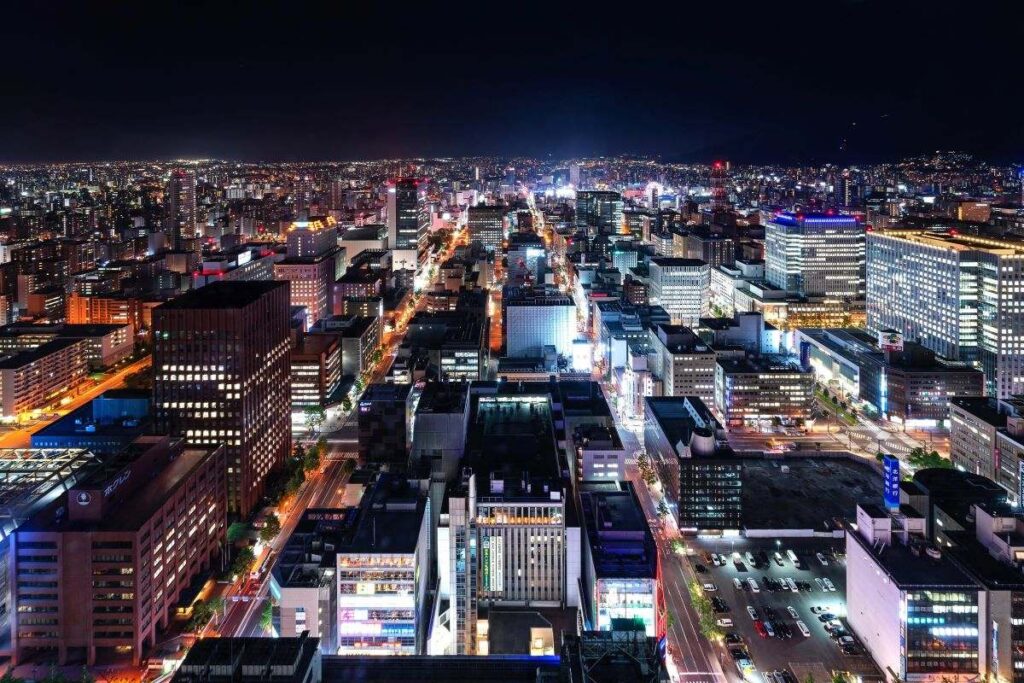 JRタワー展望室T38から望む札幌の中心部