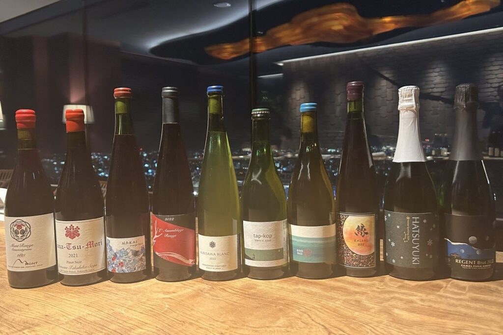 ディナーフェアで提供される道産ワイン10種