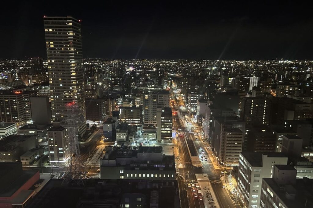 サッポロファクトリーなどが立ち並ぶ東側の眺め