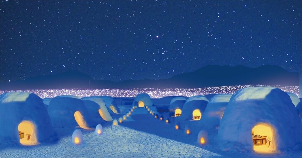 かまくらイルミの会場イメージ図（イラスト）