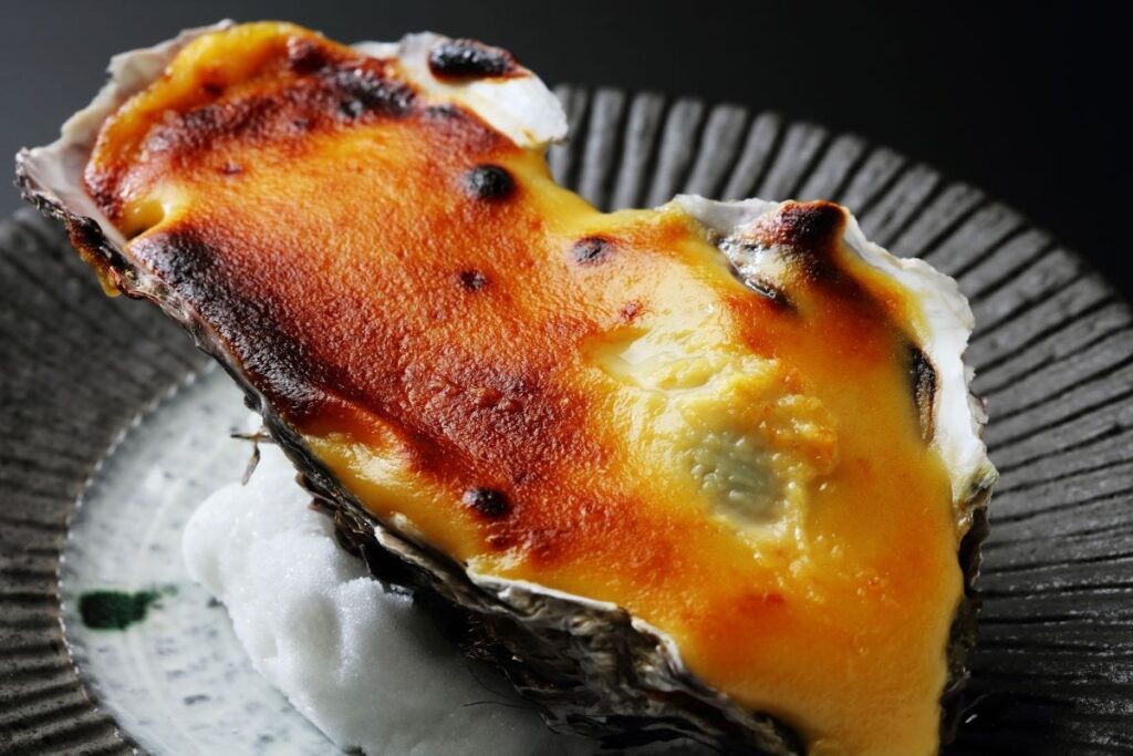 うぉんたなVORIOでセットに付くカキの自家製玉味噌焼き