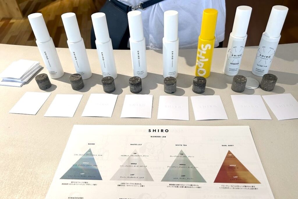 8種類の香料で好みの香りを試せるブレンダーラボ