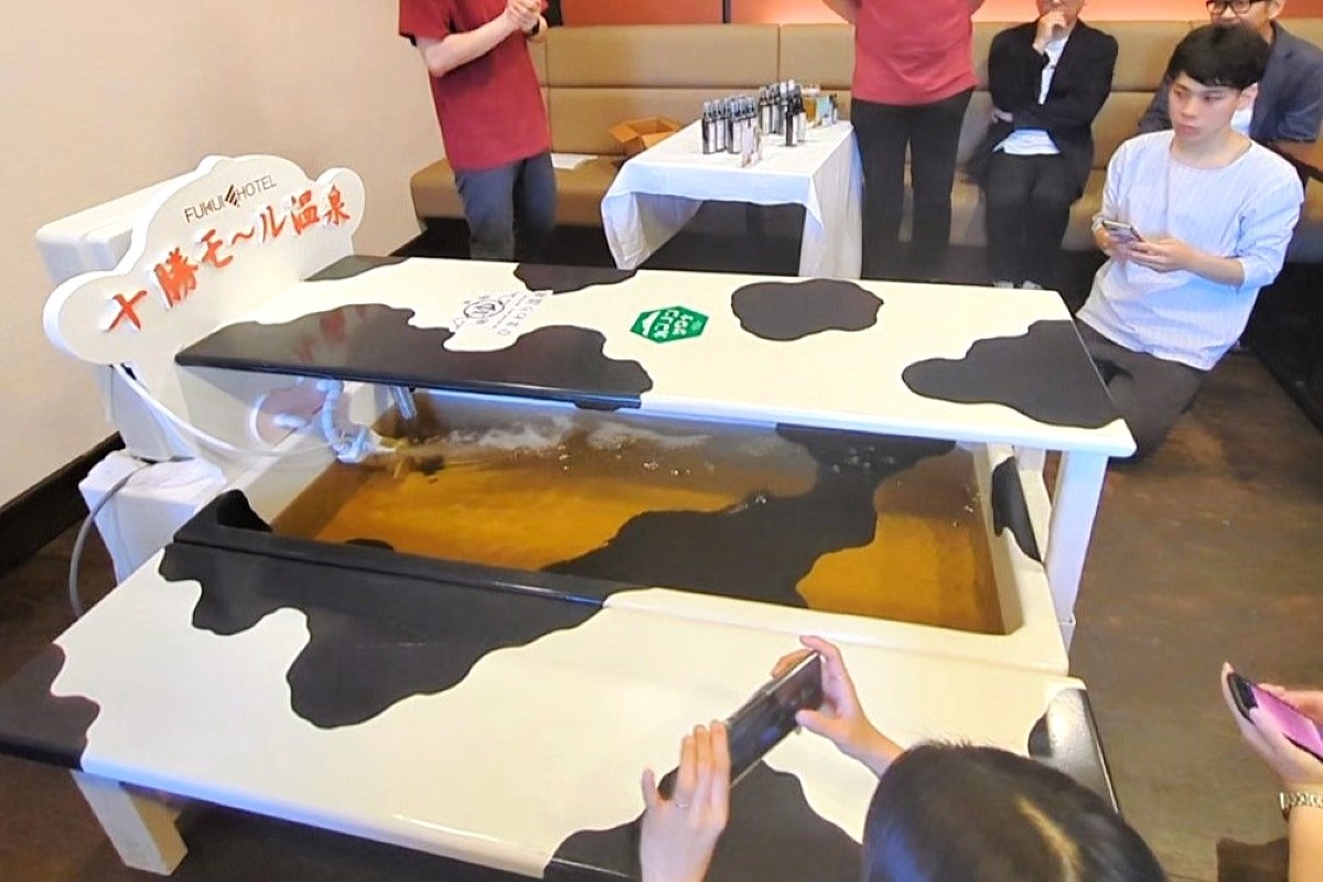 モール温泉 足湯届けます＊帯広・ふく井ホテルが出張事業＊牛柄で十勝イメージ＊イベントなどで魅力ＰＲへ